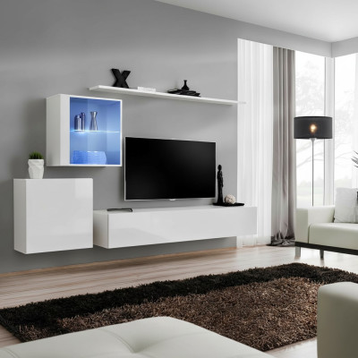 Volledige set woonwand tv-standaard hoogglans luxe dressoir wit nieuw ontwerp