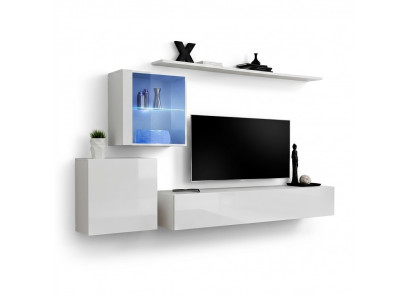 Volledige set woonwand tv-standaard hoogglans luxe dressoir wit nieuw ontwerp