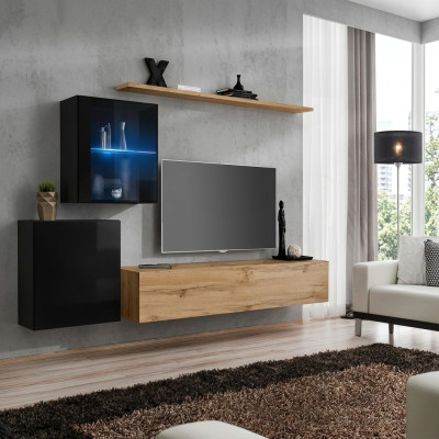 Hoogglans wandkast woonkamer design luxe set wandrek meubels.