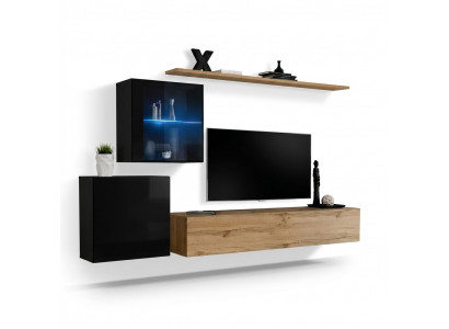 Hoogglans wandkast woonkamer design luxe set wandrek meubels.