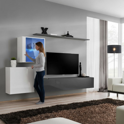 Woonwand houten meubels wandkast designer wandrek compleet meubelontwerp.