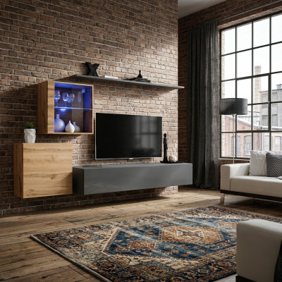 Wandplank Compleet Set Designer Woonkamermeubels Luxe Meubelen Hout Inrichting
