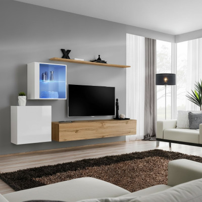 Wandmeubel 260 cm Luxe Wandkast Woonkamer meubels Planken Inrichting Modern
