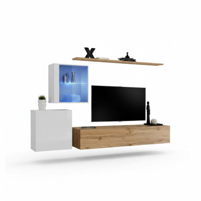 Wandmeubel 260 cm Luxe Wandkast Woonkamer meubels Planken Inrichting Modern