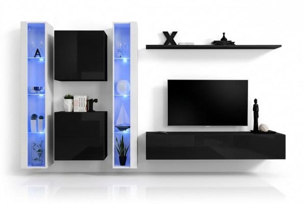 Woonkamer meubelontwerper Luxe tv-standaard, ontwerper wandplank compleet
