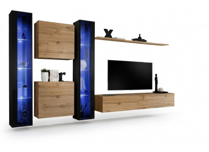 Woonmeubels Compleet Woonkamerkast Kast Wandkast Set Hangvitrine Inrichting