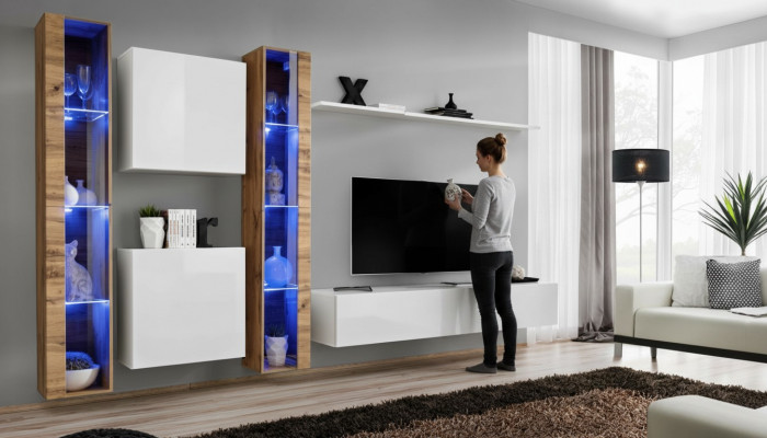 Witte tv-stand woonkamer wandkast design woonkamer meubilair luxe dressoir.