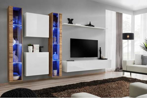 Witte tv-stand woonkamer wandkast design woonkamer meubilair luxe dressoir.