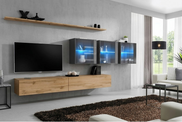 Compleet 7-delige woonkamer set 340cm tv-standaard dressoir wandkast luxe inrichting