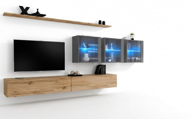Compleet 7-delige woonkamer set 340cm tv-standaard dressoir wandkast luxe inrichting