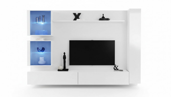 Wit woonwand luxe wandkast compleet dressoir tv-standaard modern ontwerp