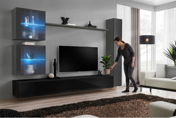 Woonkamerset 6-delig Luxe woonwandmeubels Ontwerper 3x Wandkast TV-standaard  Woonkamerset 6-delig luxe woonwandmeubels Ontwerper 3x Wandkast TV-standaard