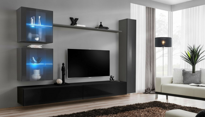 Woonkamerset 6-delig Luxe woonwandmeubels Ontwerper 3x Wandkast TV-standaard  Woonkamerset 6-delig luxe woonwandmeubels Ontwerper 3x Wandkast TV-standaard