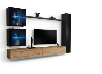 Luxe Zwart 3x Wandkast Woonwand TV-standaard Modern Ontwerp Set 6-delig Nieuw