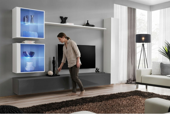 Witte woonkamer set TV-standaard designer meubels muurkast dressoir