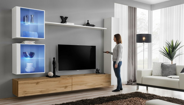 Woonkamer Compleet Woonwand Set 6-delig. Designer Luxe Inrichting Wandkast