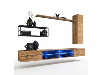 Bruine Luxe Nieuwe Woonwand Set Woonkamermeubelen Inrichting Wandschrank Wandrek