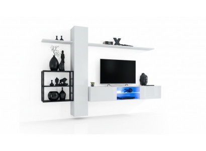 Wandmeubels Inrichting 270 cm Witte wandkast Wandplanken Inrichting