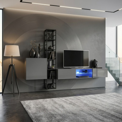 Woonkamer meubels, houten wandmeubel, inrichting, tv-standaard, compleet nieuw meubilair.