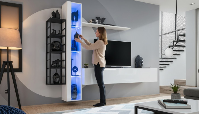 Luxe woonkamer meubels designer stijl modern woonkamer set wand vitrine laagbord.