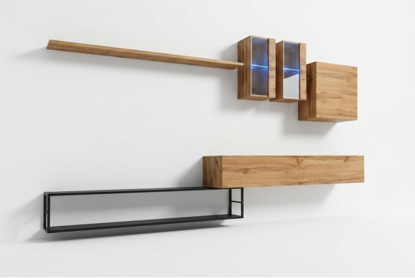 Wandmeubel Bruin Design Sideboard TV-standaard Inrichting Luxe Compleet Nieuw