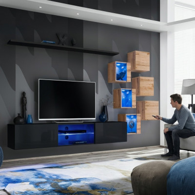 Houten meubels Moderne woonwand Designer woonkamermeubelen TV-standaard Wandkast