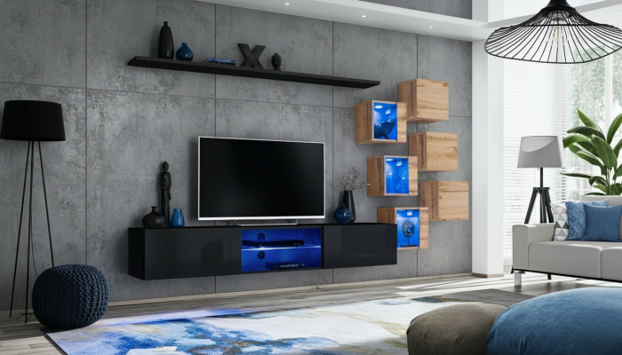Houten meubels Moderne woonwand Designer woonkamermeubelen TV-standaard Wandkast