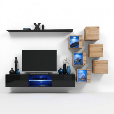 Houten meubels Moderne woonwand Designer woonkamermeubelen TV-standaard Wandkast