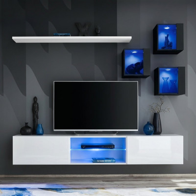 Garnituur Set Woonkamer 6x Wandkast Wandplanken Dressoir Houten meubels Nieuw