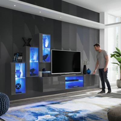 Garnituur set 4-delig woonwand Luxe designer dressoir tv-standaard houten meubels