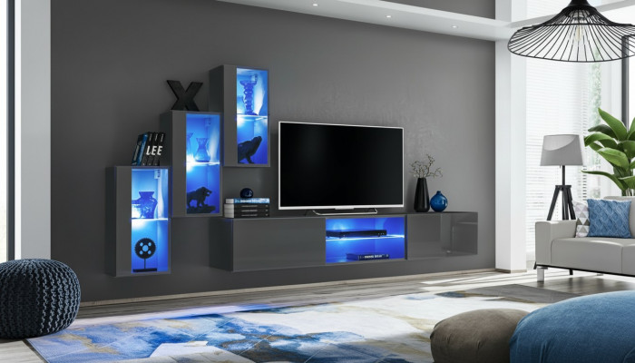 Garnituur set 4-delig woonwand Luxe designer dressoir tv-standaard houten meubels