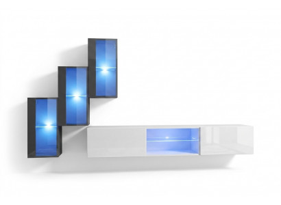 Luxe meubelontwerp woonwand tv-standaard 3x wandkast dressoir houten meubels