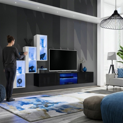 Woonwand Luxe Meubel Compleet Set Ontwerper Modern Inrichting 3x Wandkast