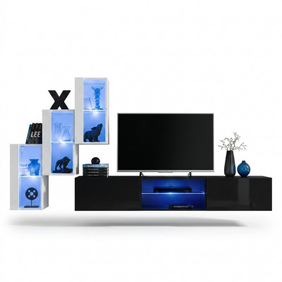 Woonwand Luxe Meubel Compleet Set Ontwerper Modern Inrichting 3x Wandkast