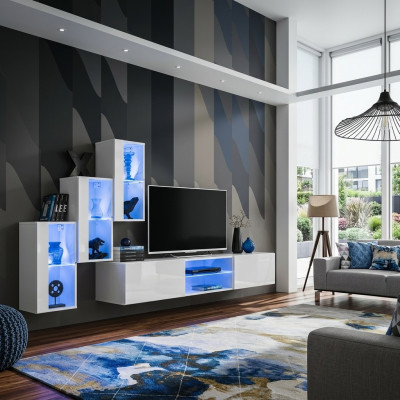 Wandmeubel Luxe Nieuwe Woonkamerset 210 cm Inrichting Wandplanken Modern