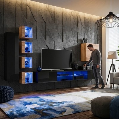 Moderne meubelontwerper woonwand inrichting luxe set nieuw wandkast