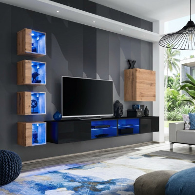 Moderne meubelontwerper woonwand inrichting luxe set nieuw wandkast