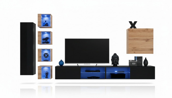 Moderne meubelontwerper woonwand inrichting luxe set nieuw wandkast