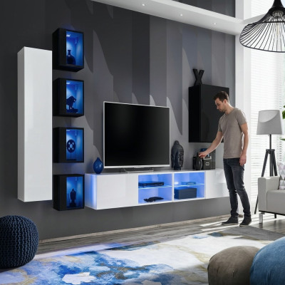 Woonkamer Complete Set 7-delige Luxe Woonwand 6x Wandkast TV-standaard Meubels