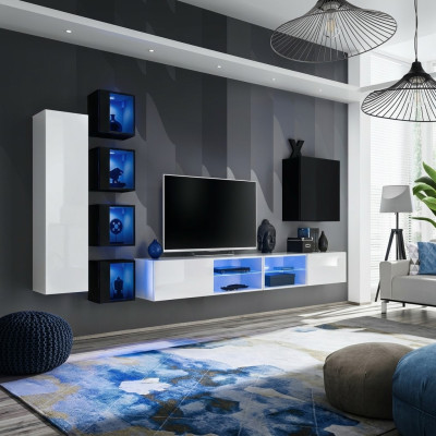 Woonkamer Complete Set 7-delige Luxe Woonwand 6x Wandkast TV-standaard Meubels