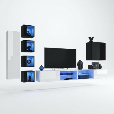 Woonkamer Complete Set 7-delige Luxe Woonwand 6x Wandkast TV-standaard Meubels
