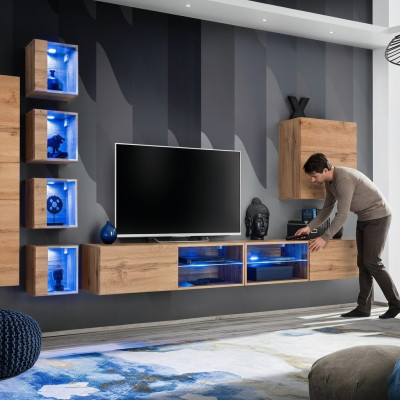 Garnituur Set Woonkast Wandkast Wandplanken Dressoir Houten meubels Tv-standaard Nieuw