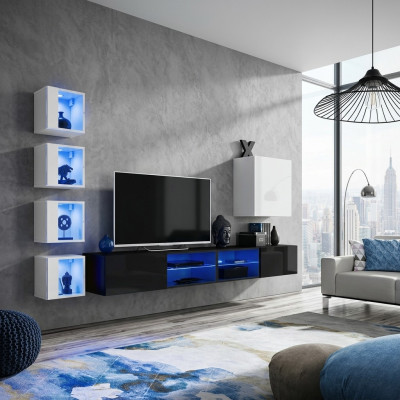 Complete woonwand wandkast houten meubels Modern Set 7-delige inrichting Nieuw