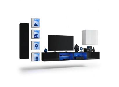 Complete woonwand wandkast houten meubels Modern Set 7-delige inrichting Nieuw