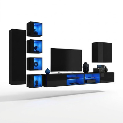 Set woonwand compleet houten meubels modern designer set wandkast inrichting