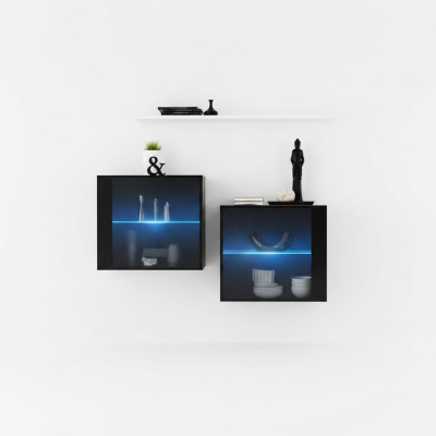 Zwarte wandkast Compleet woonkamer wandrek Modern Ontwerper houten meubels