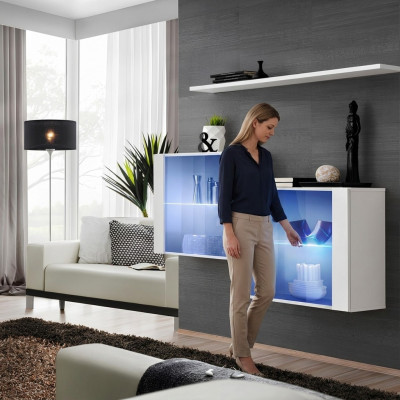 Woonwand Nieuwe Moderne Inrichting Wandkast Plank Wit Meubilair Compleet Woonkamer