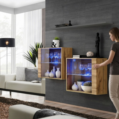 Moderne ontwerper woonkamer muurkasten bruin meubels luxe