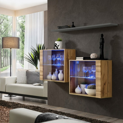 Moderne ontwerper woonkamer muurkasten bruin meubels luxe