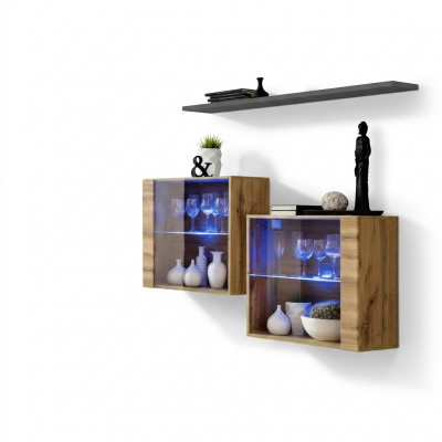 Moderne ontwerper woonkamer muurkasten bruin meubels luxe